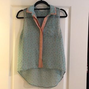 *MOVING SALE* Strawberry print sheer tank blouse